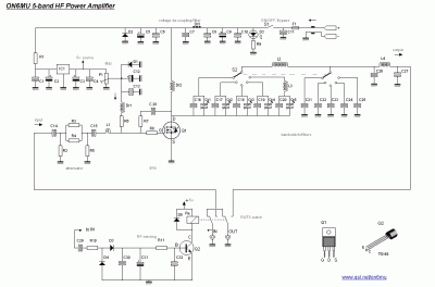 Hf 5-band mosfet amplifier schematic on6mu.gif